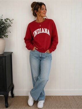 Indiana University Hoosiers Crewneck Sweatshirt Red Steve & Barry's‎ Small